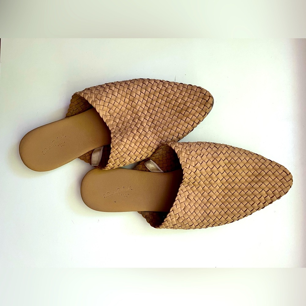 Boho basket weave mules tan target